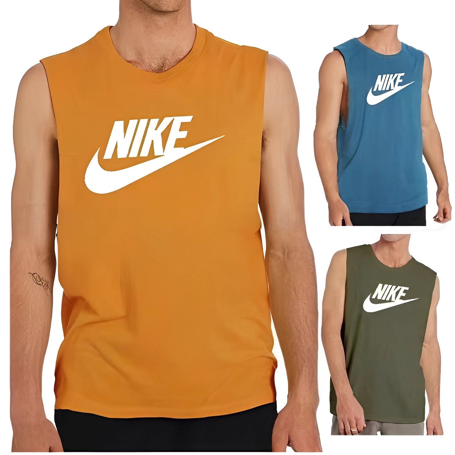 Pack Of 3 Men’s 180gsm High Quality Knitted Single Jersey Printed Sleeveless Cotton T-Shirts