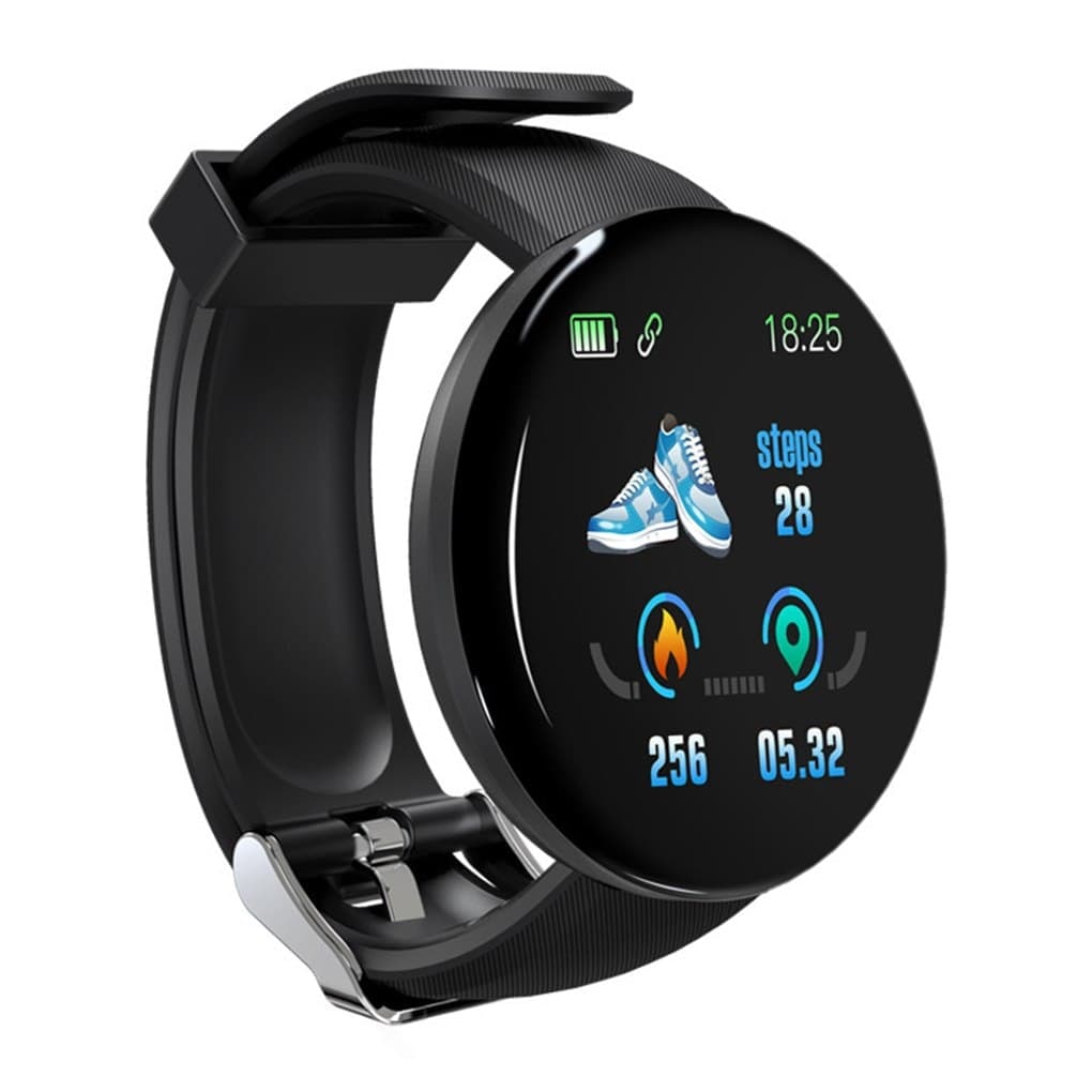 D18 Heart Rate Blood Pressure Smartwatch Color Screen Fitness Tracker Smart Watch IP65 Waterproof