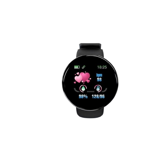 D18 Heart Rate Blood Pressure Smartwatch Color Screen Fitness Tracker Smart Watch IP65 Waterproof