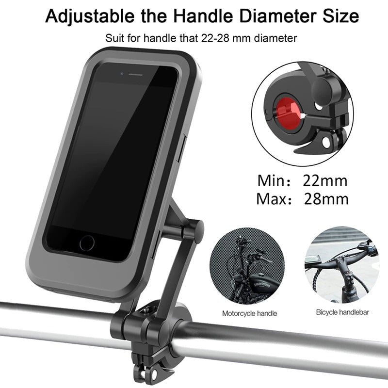 Bicycle Mobile Phone Holder Waterproof Handlebar 360 Rotatable All-Inclusive Magnetic Stand