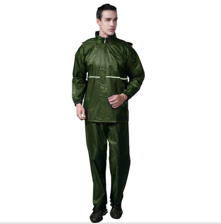 Outdoor Waterproof Motorcycle Rainwear Travel Raincoat with Pants for Men