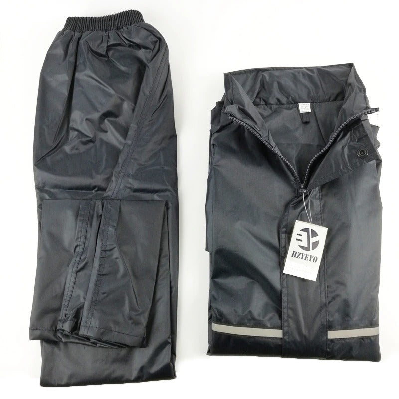 Outdoor Waterproof Motorcycle Rainwear Travel Raincoat with Pants for Men