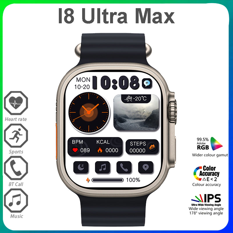 I8 Ultra Max 1.75 Inches HD Display Series 8 Bluetooth Call Smart Watch