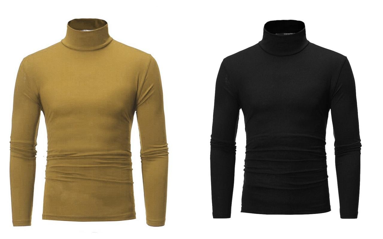 Pack Of Two Mens/Womens Winter Warm Long Sleeve High Neck Pullover Top