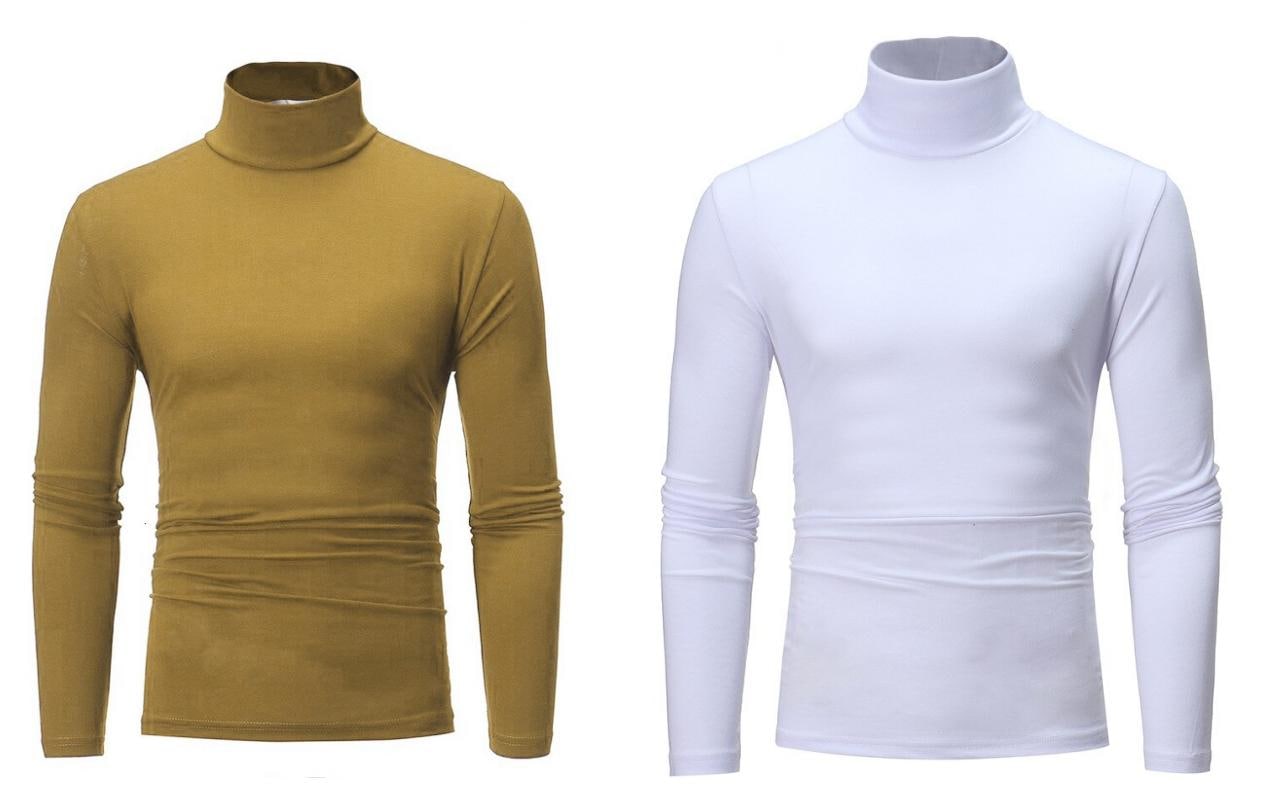 Pack Of Two Mens/Womens Winter Warm Long Sleeve High Neck Pullover Top