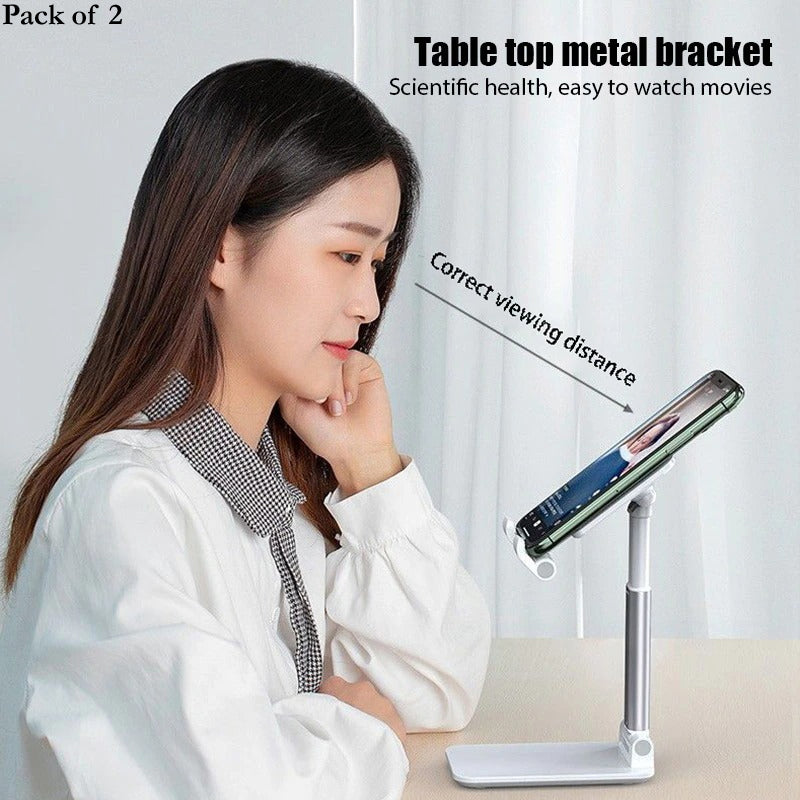 Pack Of 2 Portable Desktop Folding Lifting Bracket Mobile Phone Stand Desk Mounts For Phones